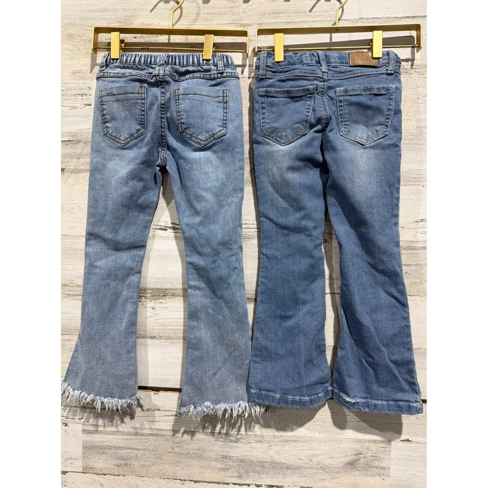 Hayden Wallflower Jeans Girls 6 Blue Distressed Embroidered Flare Bundle